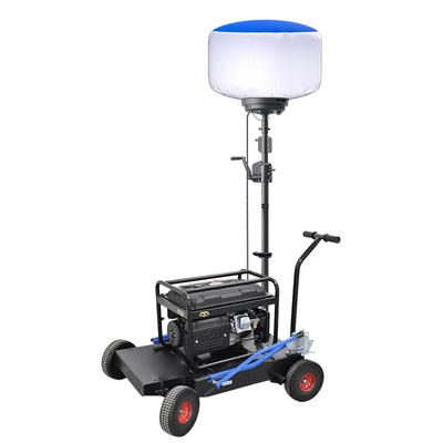 Hand Crank Tripod LED Outdoor Balloon Lights 600W Mobile Light Tower For Contractor