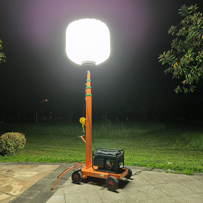High Power Led Telescoping Light Tower 1400W Balloon Outdoor Tower Lights For Industrial