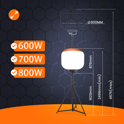 700W Led Balloon Lights 112000lm Outdoor Tower Light For Industrial Illumination