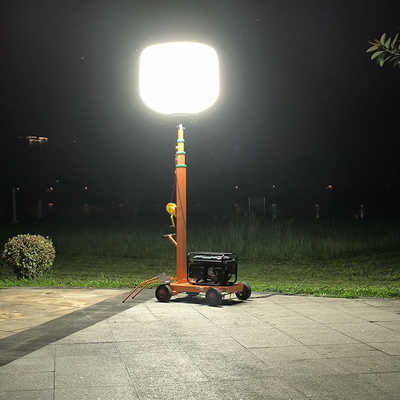 Trolley Lighting LED Balloon Light Tower 1400W Mast Light Tower For Fire And Rescue