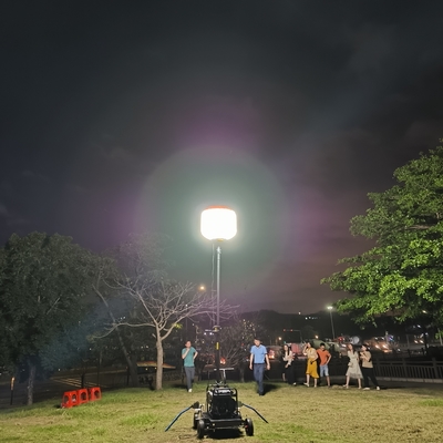 Events Telescopic Towable Light Tower 500W LED Balloon Mobile Light Tower For Big Events