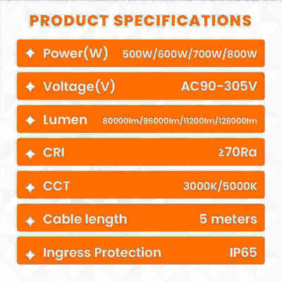 50000 Hours Lifespan LED Balloon Light with 160lm/W Efficiency and AC90-305V Input Voltage for Outdoor Use